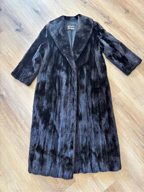 Vintage 1980s James Galanos for Neiman Marcus Black Onyx Full Length Mink Coat